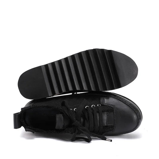Niche Design Leather Canvas Breathable Handmade Shoes