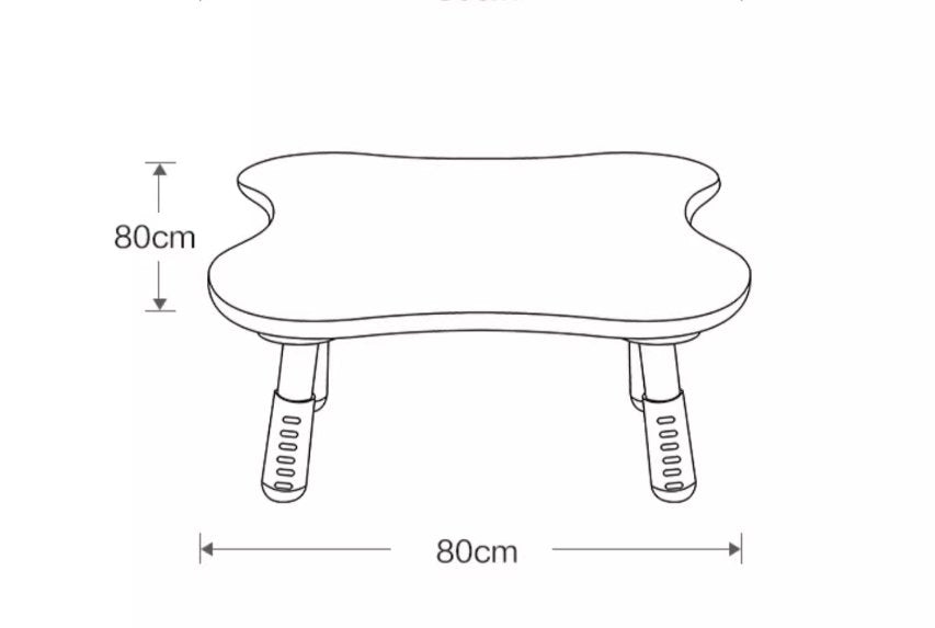 Clover Height Adjustable Four-kid White Study Table-1