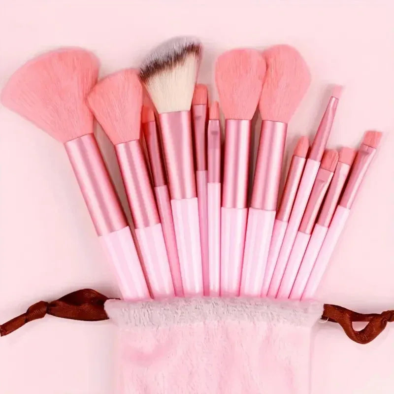 13 Soft Makeup Brushes & Cloth Storage Bag