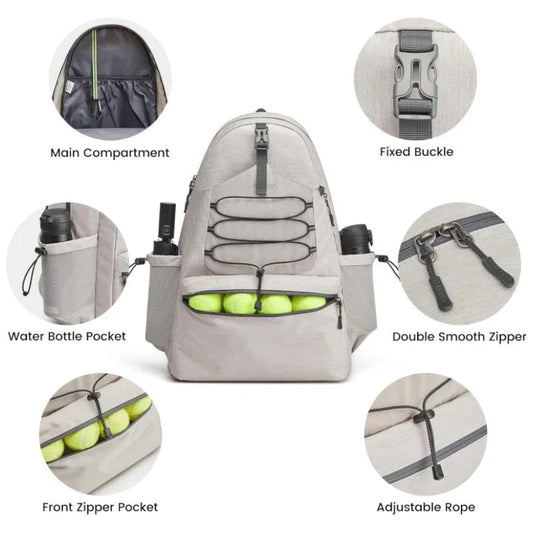 Men's And Women's Unisex Large Tennis Backpack With 4 Rackets Capacity And Shoes Compartment