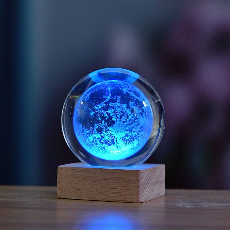 3D Galax Nattlampa – Kristallkula med LED-Solsystem & Mysigt Skimmer