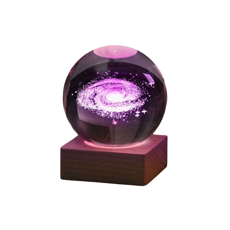 3D Galax Nattlampa – Kristallkula med LED-Solsystem & Mysigt Skimmer