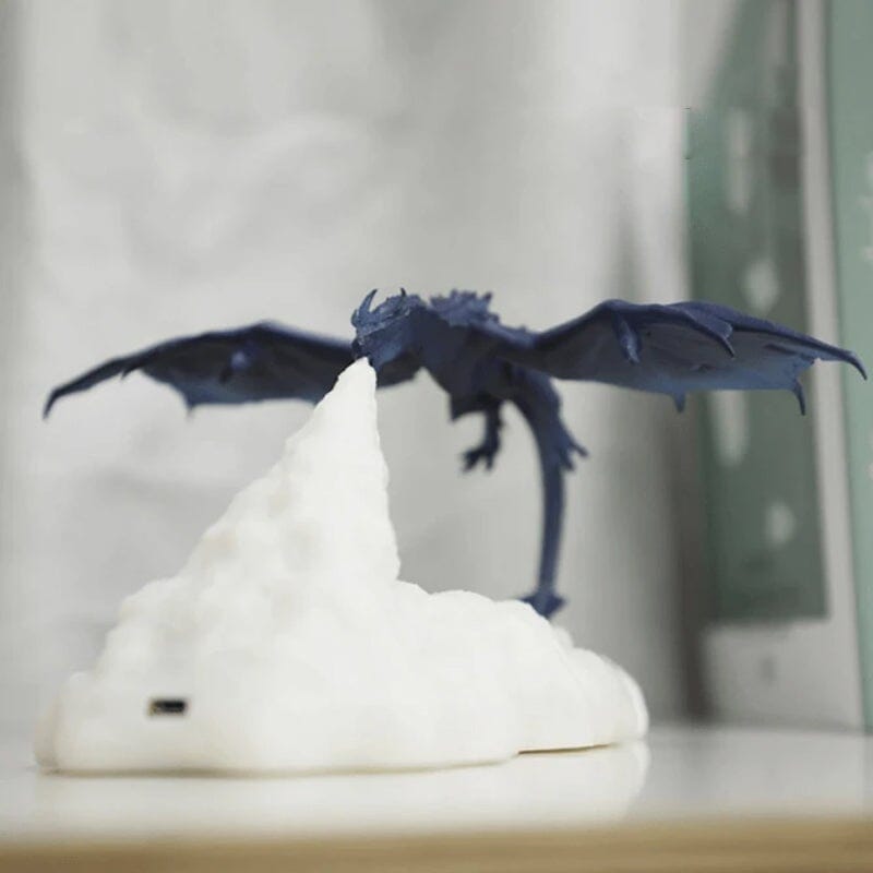 3D-nattlampa med eldsputande drake