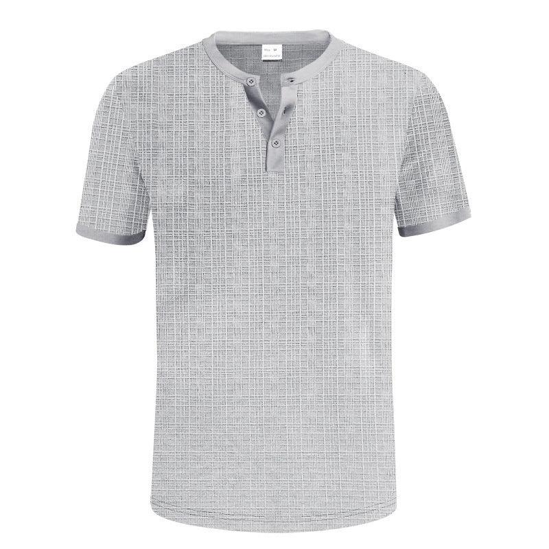 Breathable Men's Casual Buttoned Henley Shirt Top