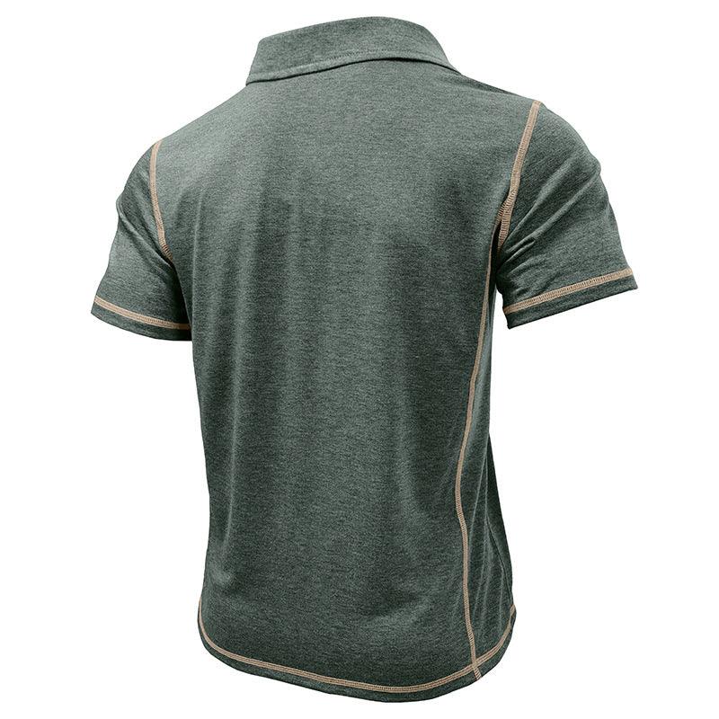 Short-Sleeved Lapel T-Shirt With Chest Pocket