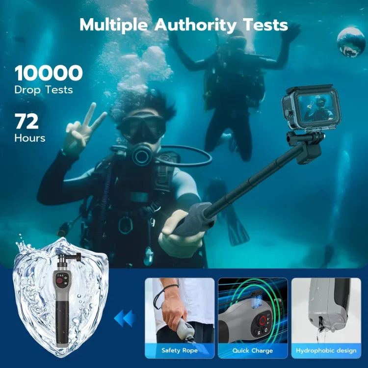Telesin Selfiepinne Vattentät - 250-850mm med Fjärr till GoPro Hero13/12/11/Mini/10/9/8 Black / Max