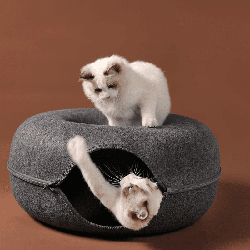 Donut Katt Tunneln: Den Ultimata Leksaken och sängen för Din Katt