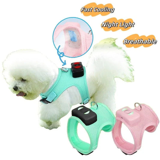 Electric Cooling Air Conditioner Pet Dog Harness With 120cm Rope Leash Pet Supplies