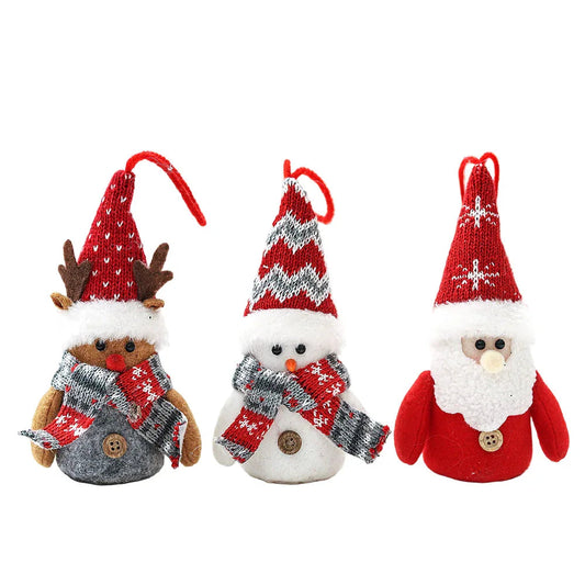 Decorative Creative Cartoon Old Snowman  Sants Reindeer Glowing Christmas Dolls