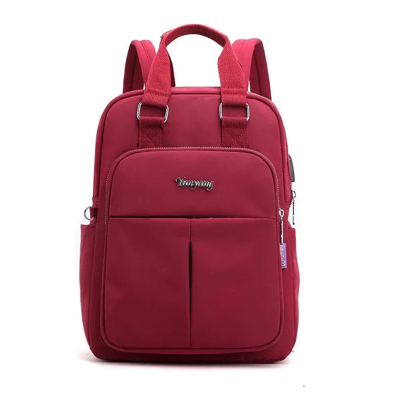 Large Capacity Multiple Pockets Women's Backpack With In-Built USB Charging Port