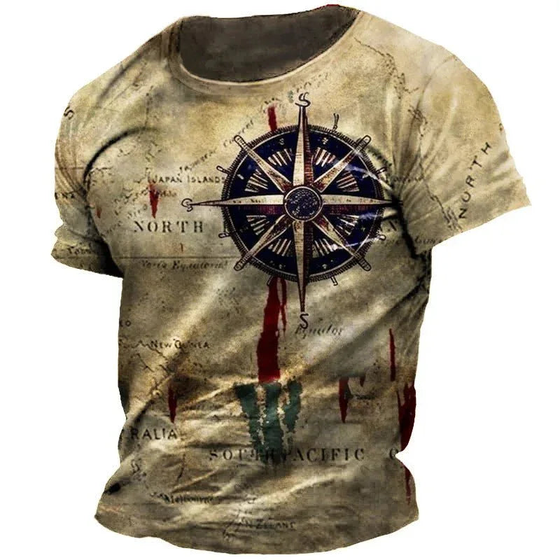 Men's Casual Loose Fit Short Sleeve T-Shirt With  Round Neck