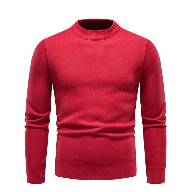 Men's Fleece-Lined Thick Round Neck Sweater