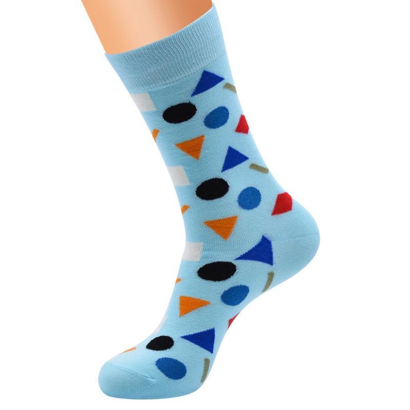 Men's Funny Cotton Socks With Geometric Shapes