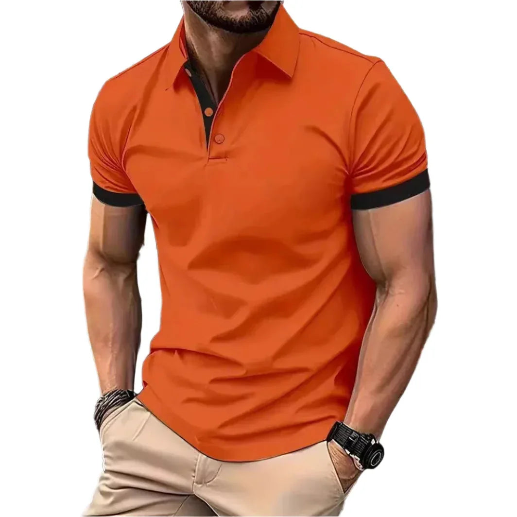 Men's Short Sleeve Business Shirts Casual Polo Shirts