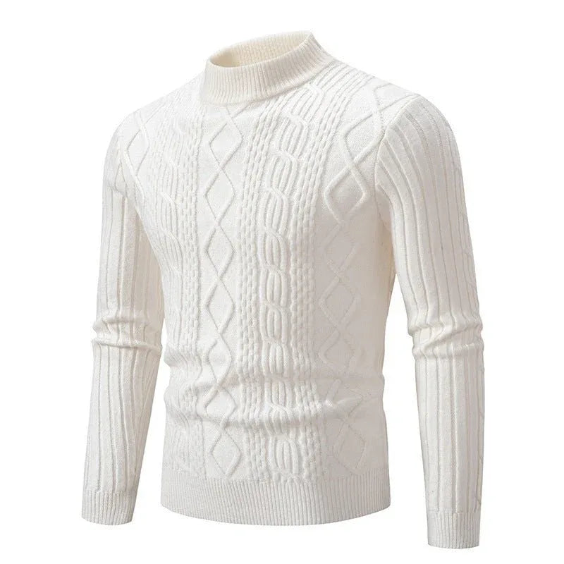 Men's Twisted Round Neck Pullover Leisure Sweaters