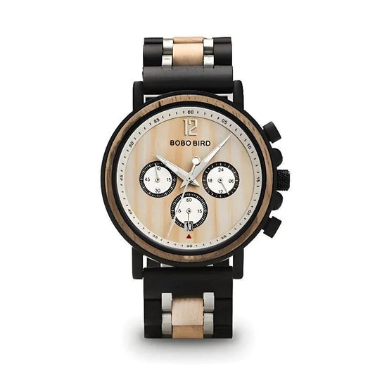 Multifunctional Solid Wood Watch For Men