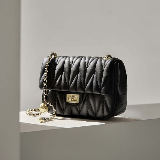 Penthouse Black Quilted Shoulder Bag-1
