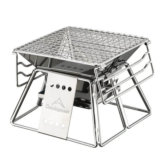 Portable Stainless Steel BBQ Grill Non-Stick Surface Foldable Outdoor Camping Picnic Tool