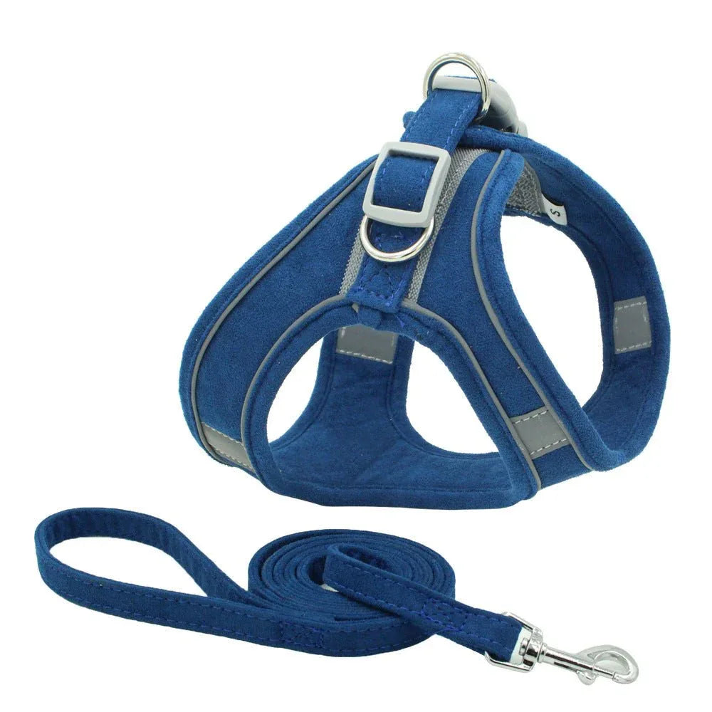 Reflective Breathable Cat Dog Pet Chest Harness & Leash