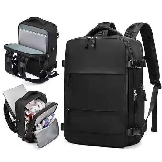Multifunktionell Reseryggsäck 35L – Skofack, 180° öppning & handbagage