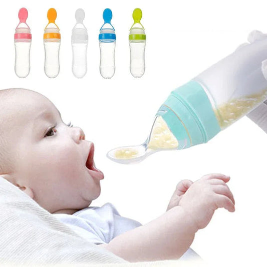 Safe Newborn Baby Toddler Spoon Feeding Milk Bottle