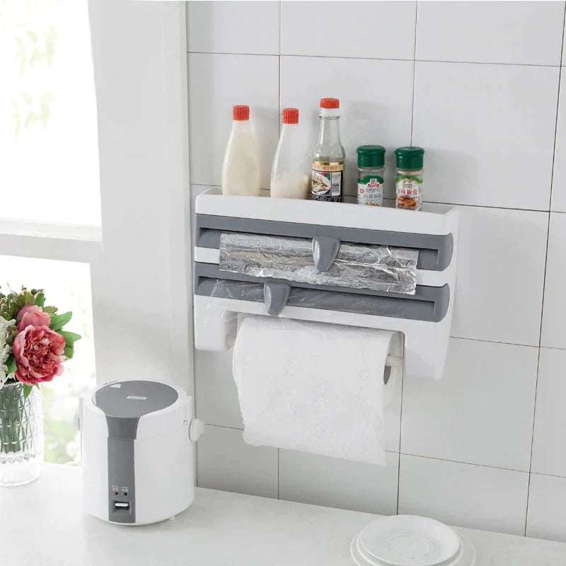 Smart Kökshållare - Effektiv Organisering och Enkel Avskärning av Plastfolie
