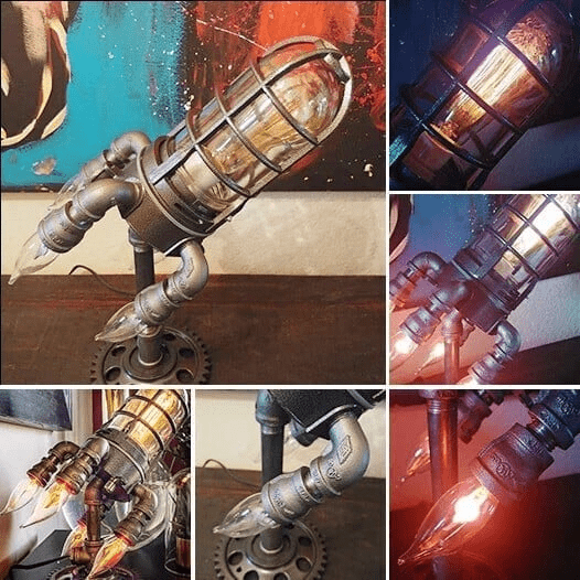 Steampunk raketlampa