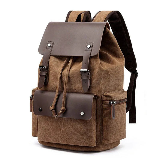 Unisex Casual Business Laptop Bag With Buckle Drawstring Backpack