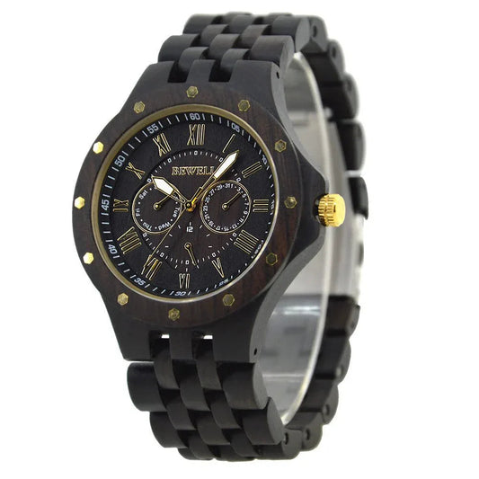Wooden Large Dial Quartz Watch For Men